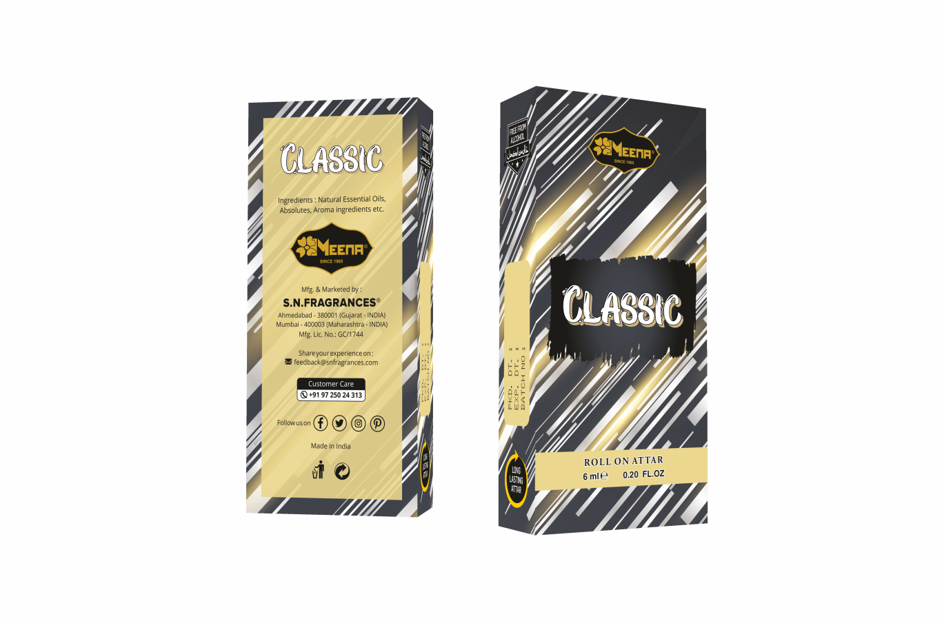 Classic Attar – 6ML Pack of Two | Floral, Powdery, Citrus, Vanilla & Musky Fragrance