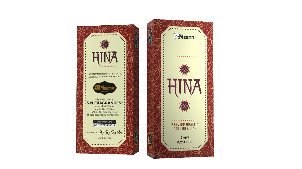 Hina Attar – 6ML Pack of Two | Herbaceous, Spicy, Floral, Amber & Woody Fragrance