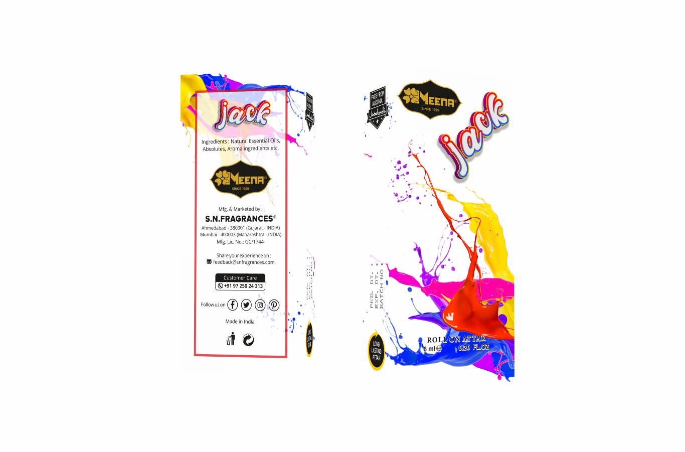 Jack Attar – 6ML Pack of Two | Fresh, Citrus, Floral, Woody & Amber Fragrance