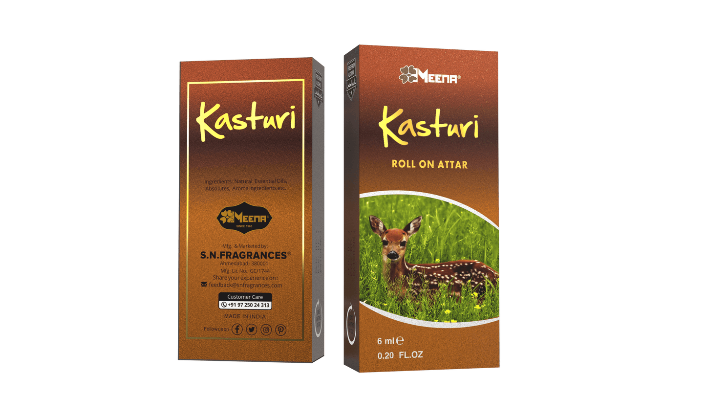 Kasturi Attar – 6ML Pack of Two | Warm Spicy, Floral, Mossy, Powdery & Musky Fragrance
