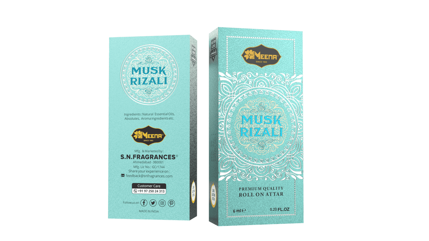 Musk Rizali Attar 6ML (Pack of Two) – White Floral, Powdery & Musky Fragrance