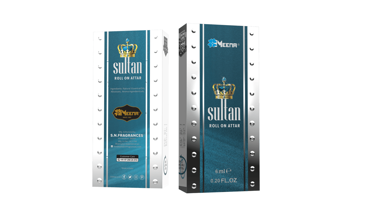 Sultan Attar – 6ML Pack of Two | Leathery, Floral, Musky & Amber Fragrance