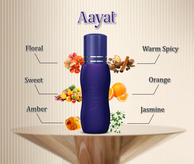 Aayat Attar – 6ML | Warm Spicy, Floral, Jasmine, Orange, Sweet & Amber Fragrance