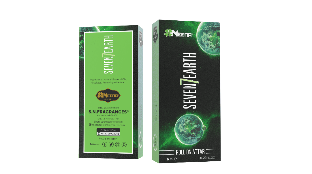 Seven Earth Attar – 6ML Pack of Two | Green, Floral & Indian Mogra Fragrance