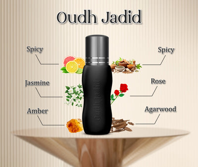 Oudh Jadid Attar – 6ML | Floral, Woody, Balsamic, Amber & Agarwood Fragrance