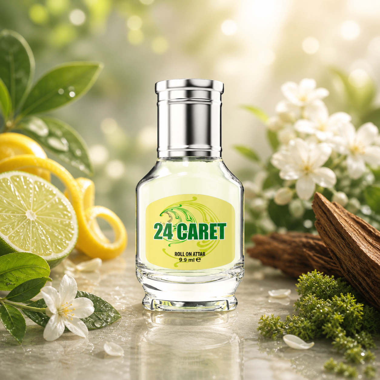 24 Caret Attar – 9.9ML | Citrus, Floral, Green, Woody & Musky Fragrance