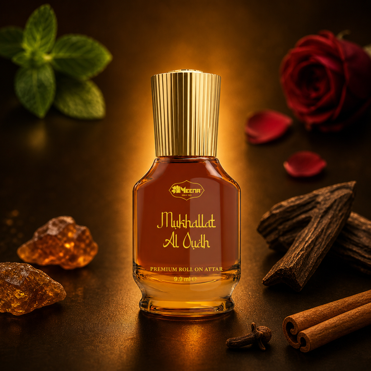 Mukhallat Al Oudh Attar – 9.9ML | Sweet, Herbal, Floral, Spicy & Woody Fragrance