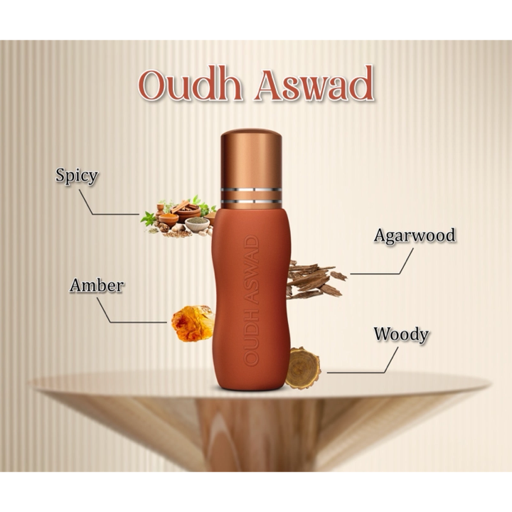 Oudh Aswad Attar – 6ML | Spicy, Dark, Rich, Woody & Amber Fragrance