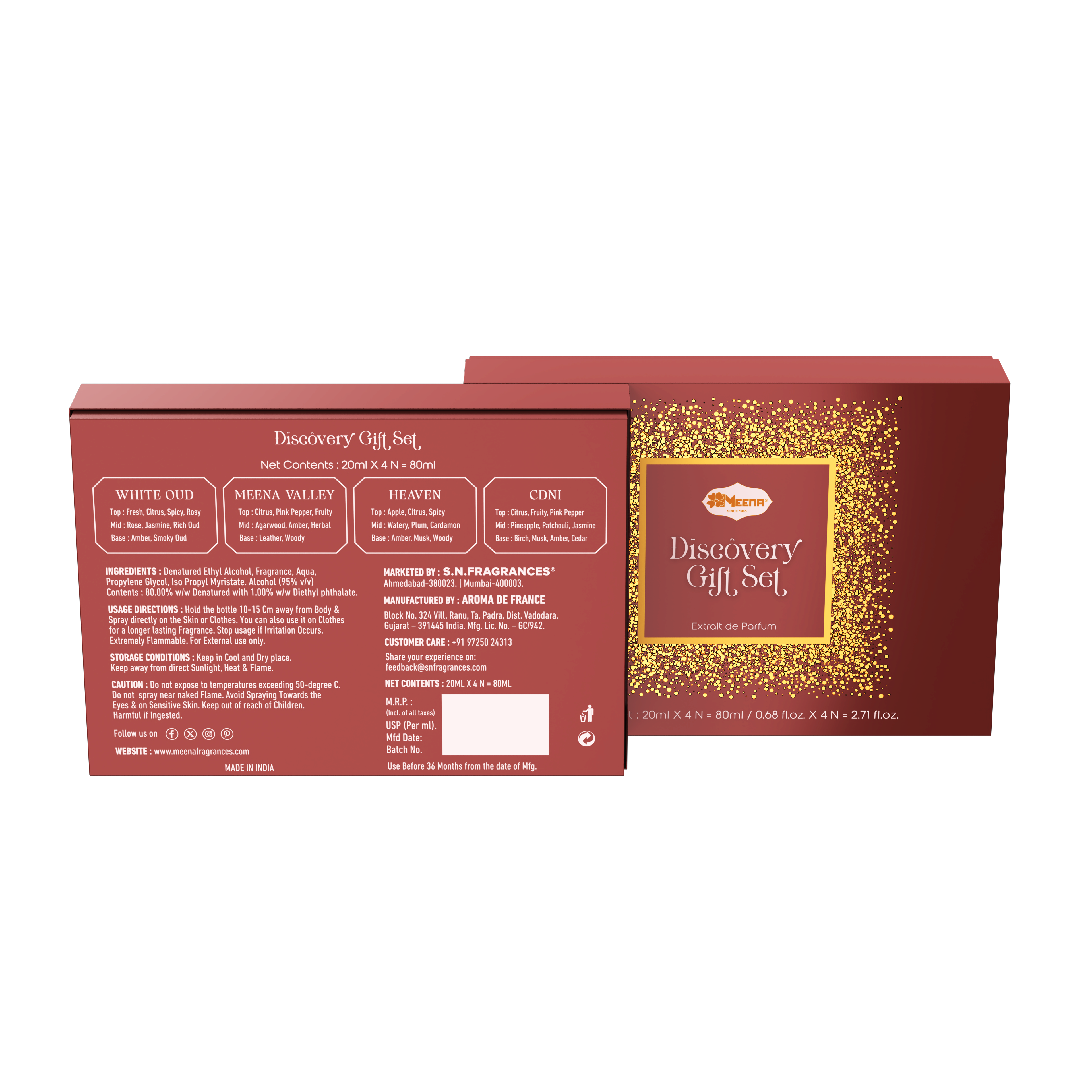 Discovery Gift Set by Meena Fragrances ( 4 x 20ml )