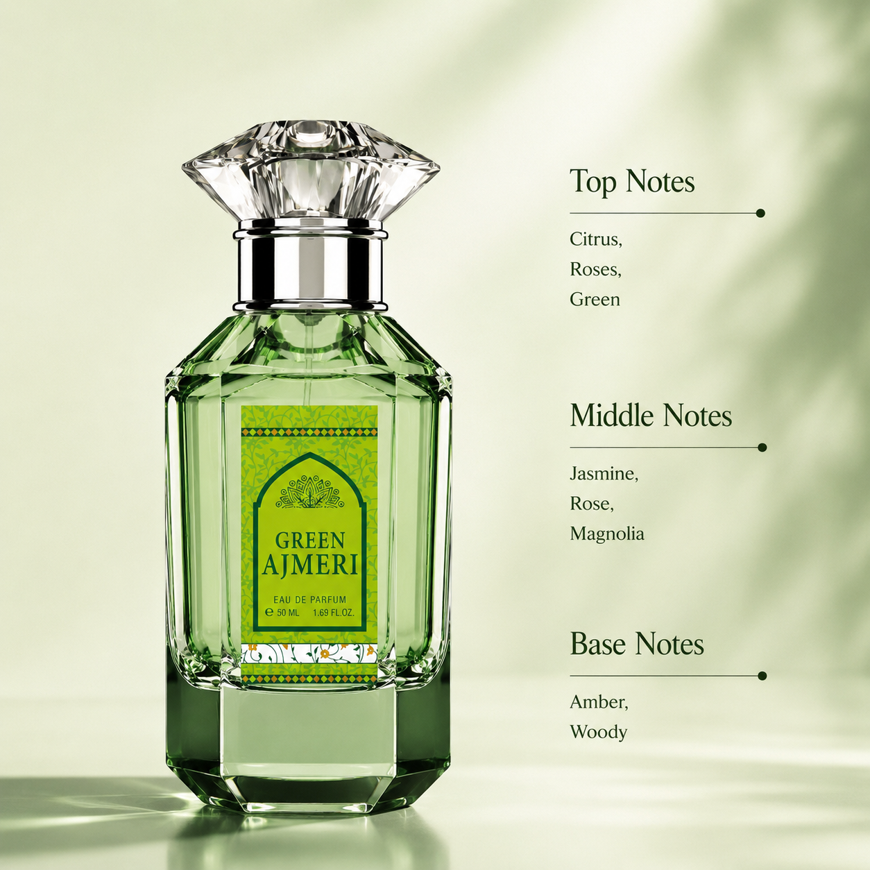 Green Ajmeri – Fresh Green & Sandalwood Eau de Parfum | 50ml
