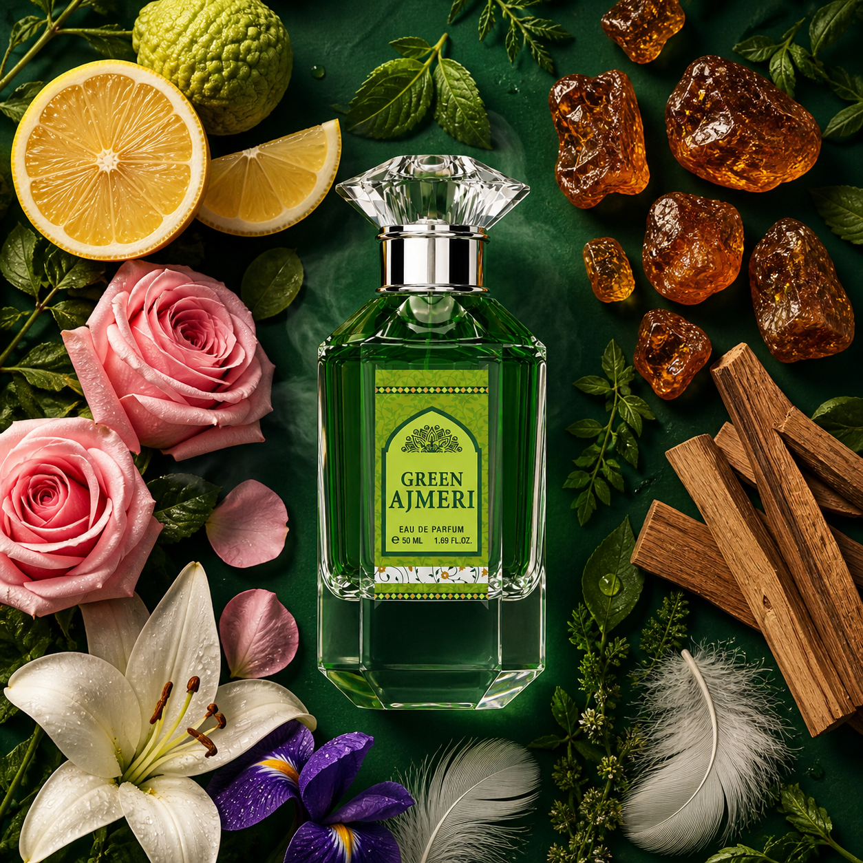 Green Ajmeri – Fresh Green & Sandalwood Eau de Parfum | 50ml