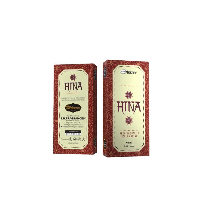 Hina Attar – 6ML Pack of Two | Herbaceous, Spicy, Floral, Amber & Woody Fragrance