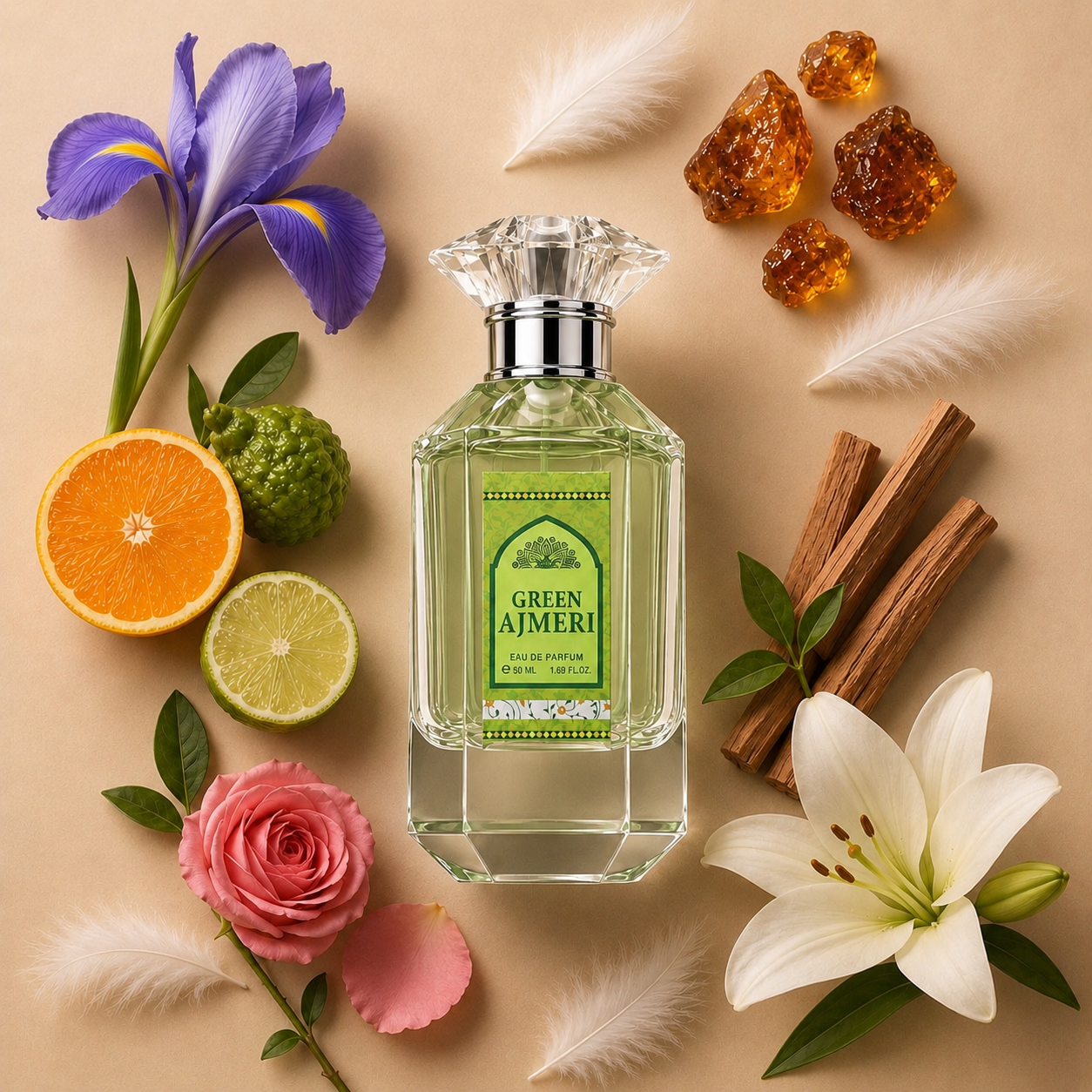 Green Ajmeri – Fresh Green & Sandalwood Eau de Parfum | 50ml