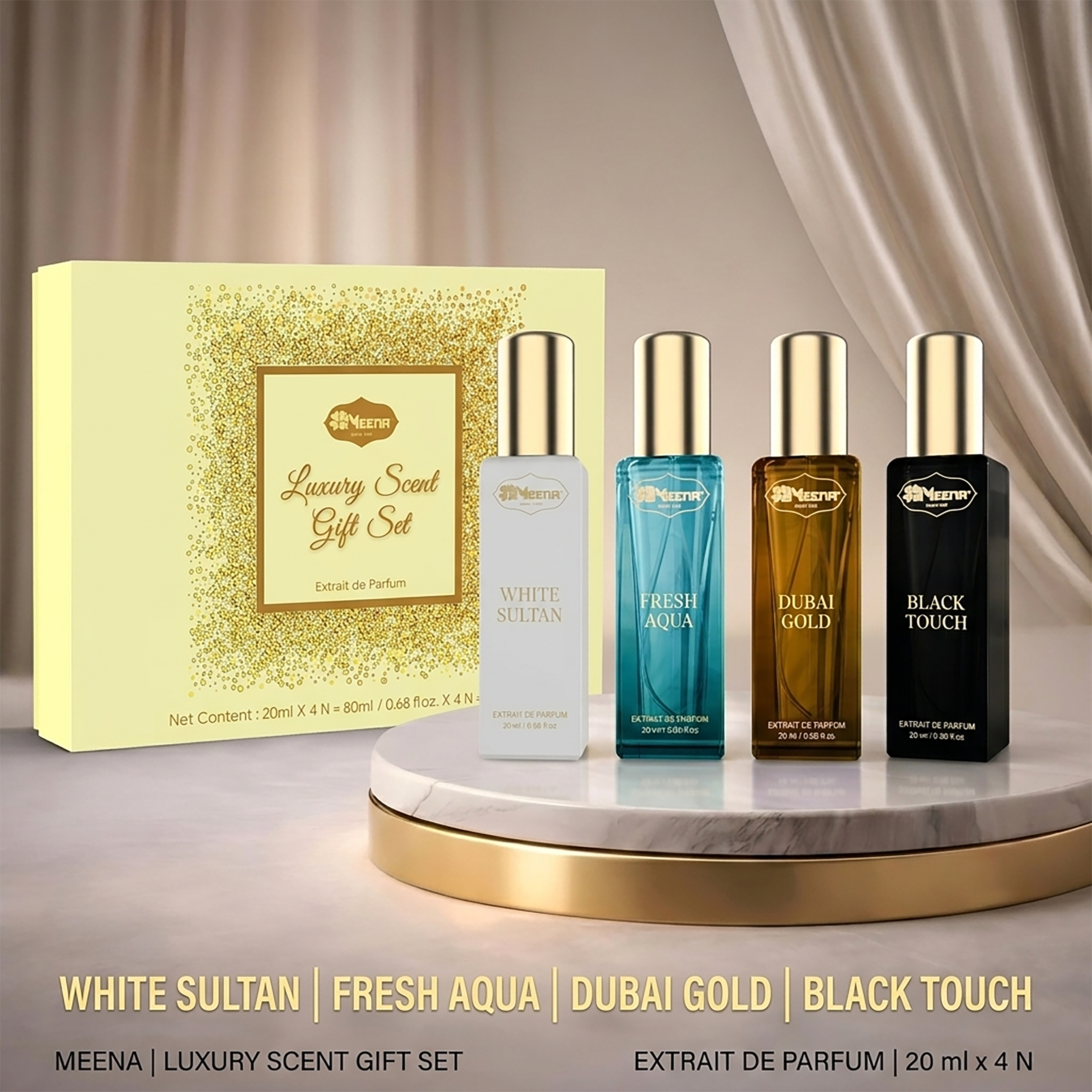 Luxury Scent Gift Set  by Meena Fragrances ( 4 x 20ml )