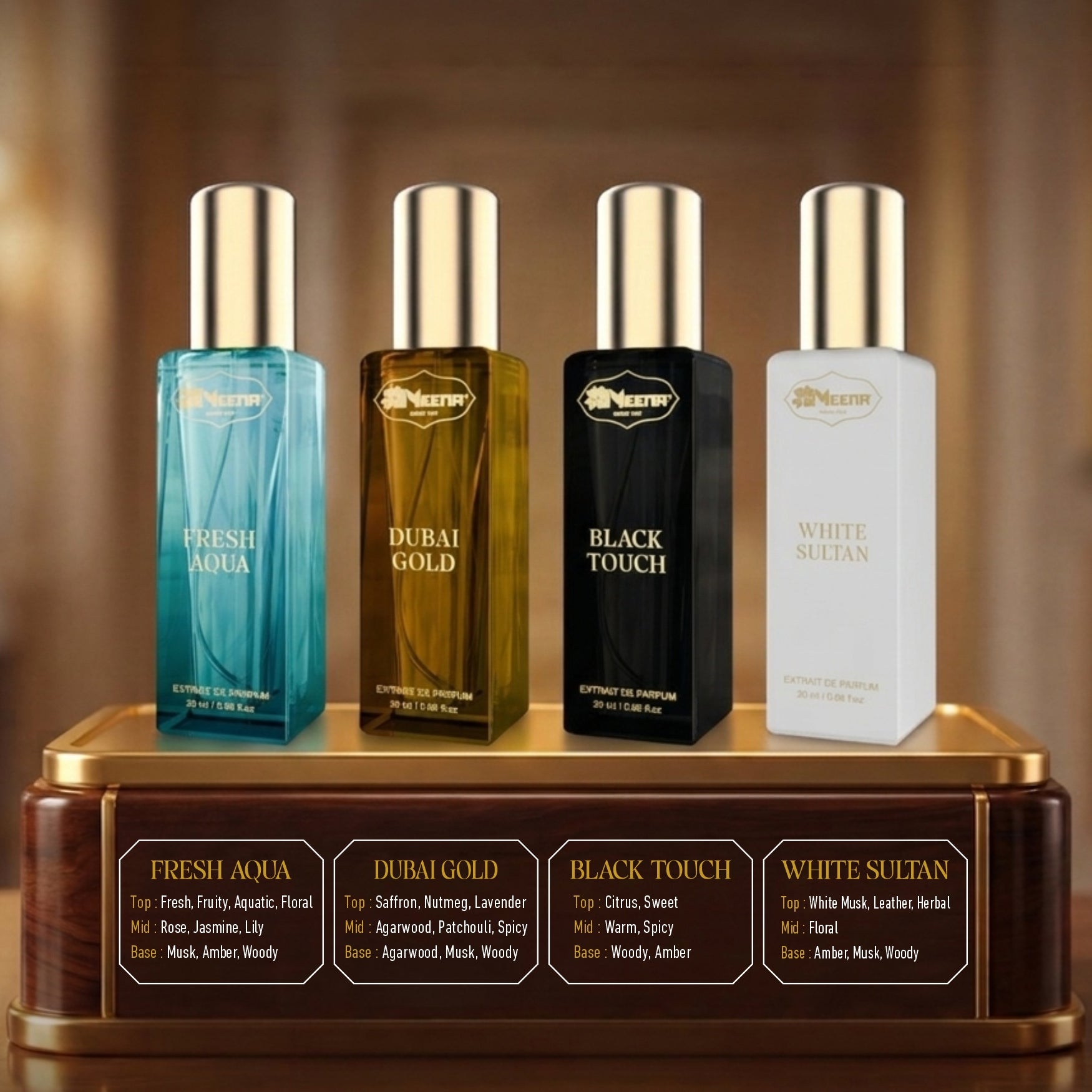 Luxury Scent Gift Set  by Meena Fragrances ( 4 x 20ml )