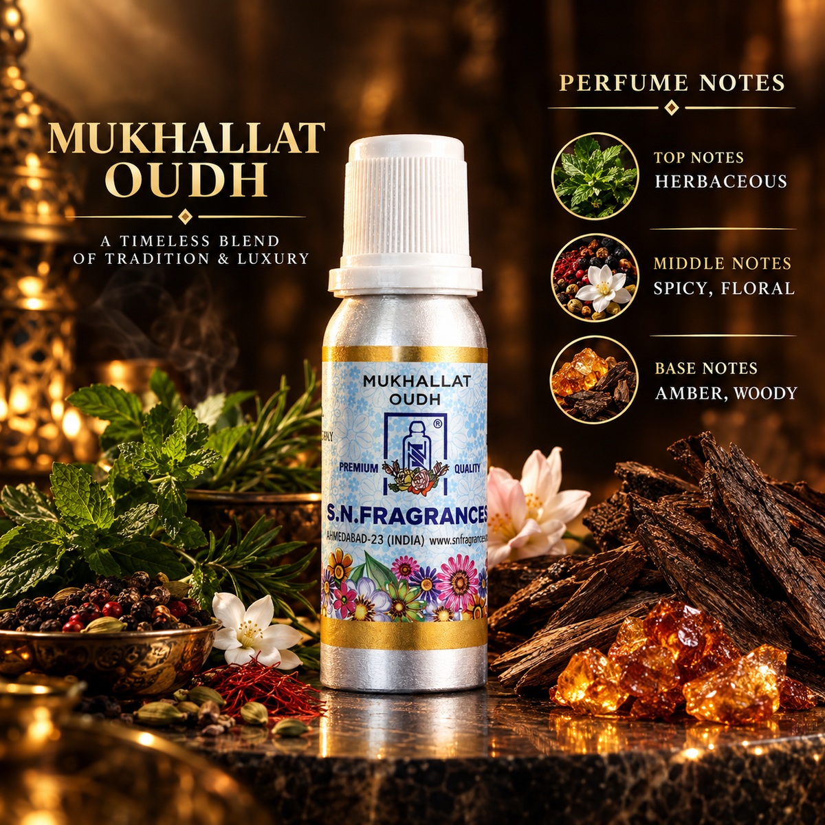 Mukhallat Oudh Attar – 25gm