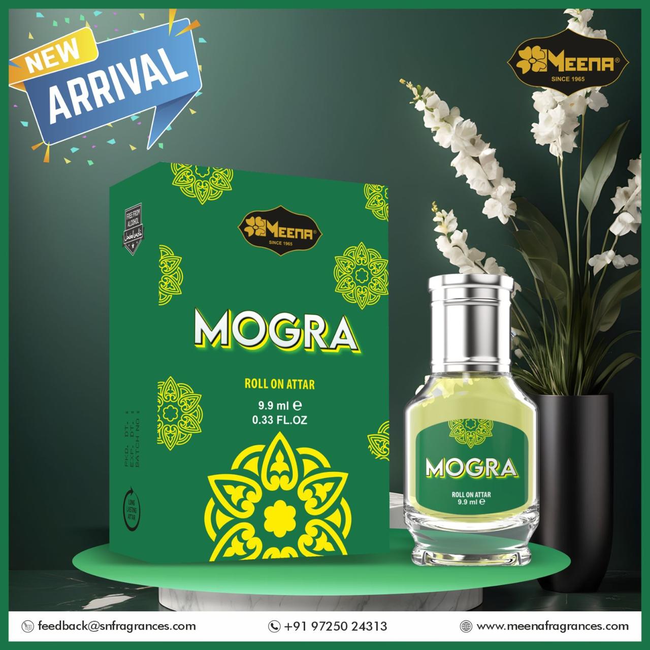 Mogra Attar – 9.9ML | Green, Floral & Indian Mogra Flower Fragrance