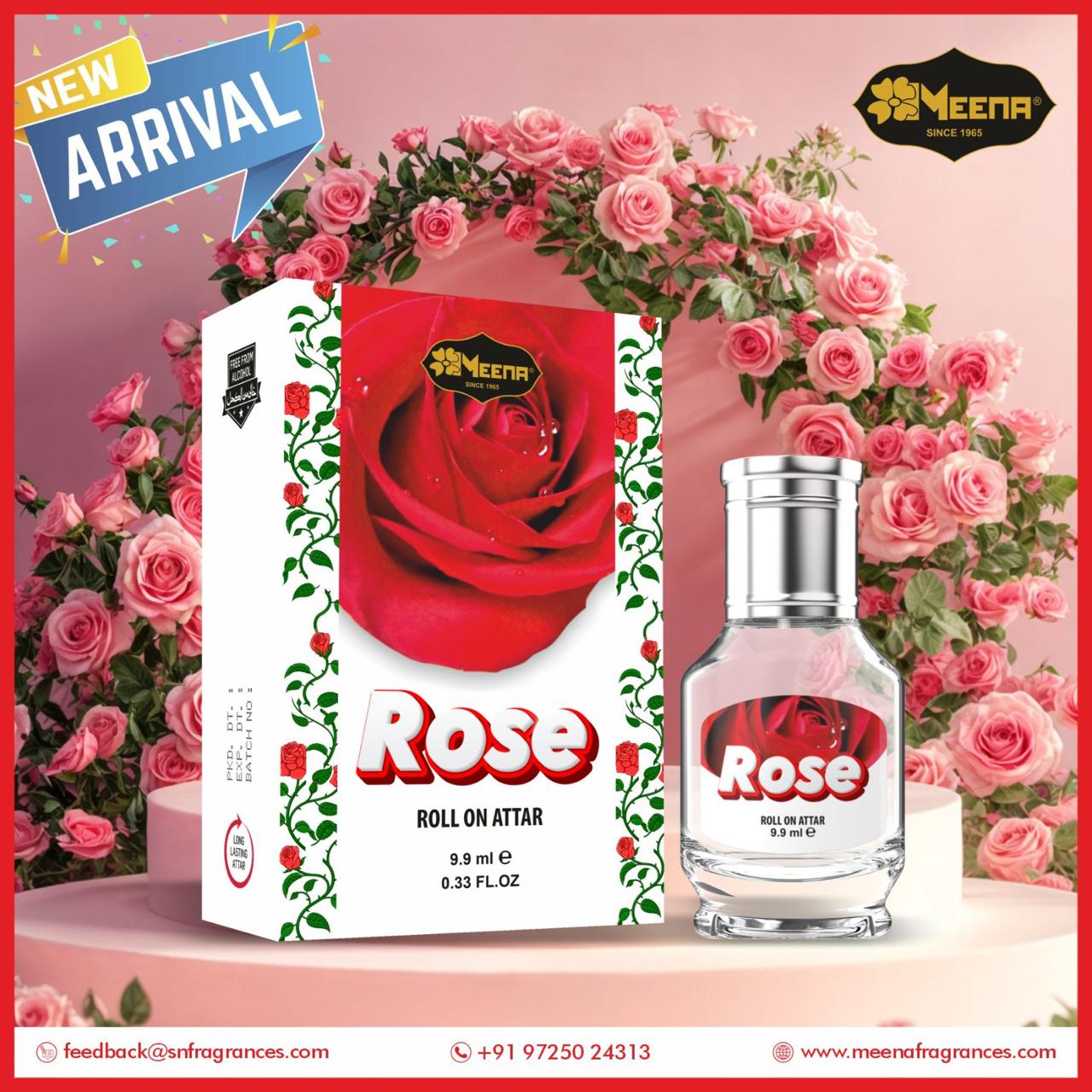 Rose Attar – 9.9ML | Sweet Rose, Floral & White Rose Fragrance