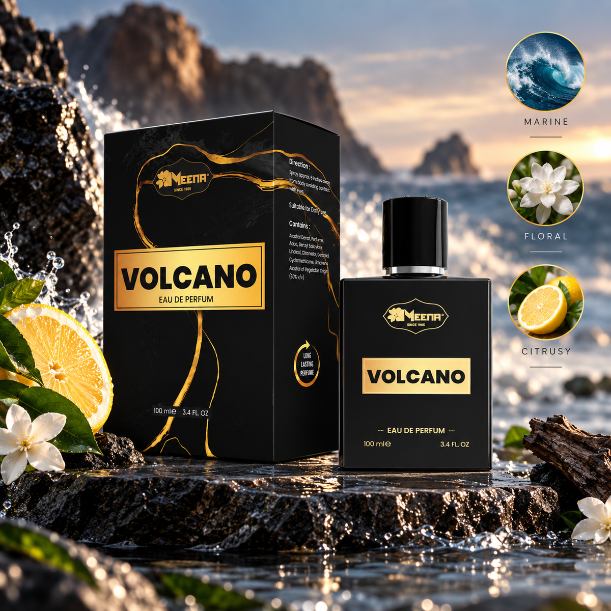 Volcano Eau de Parfum 100ML – Fresh, Spicy & Aqua Marine Fragrance