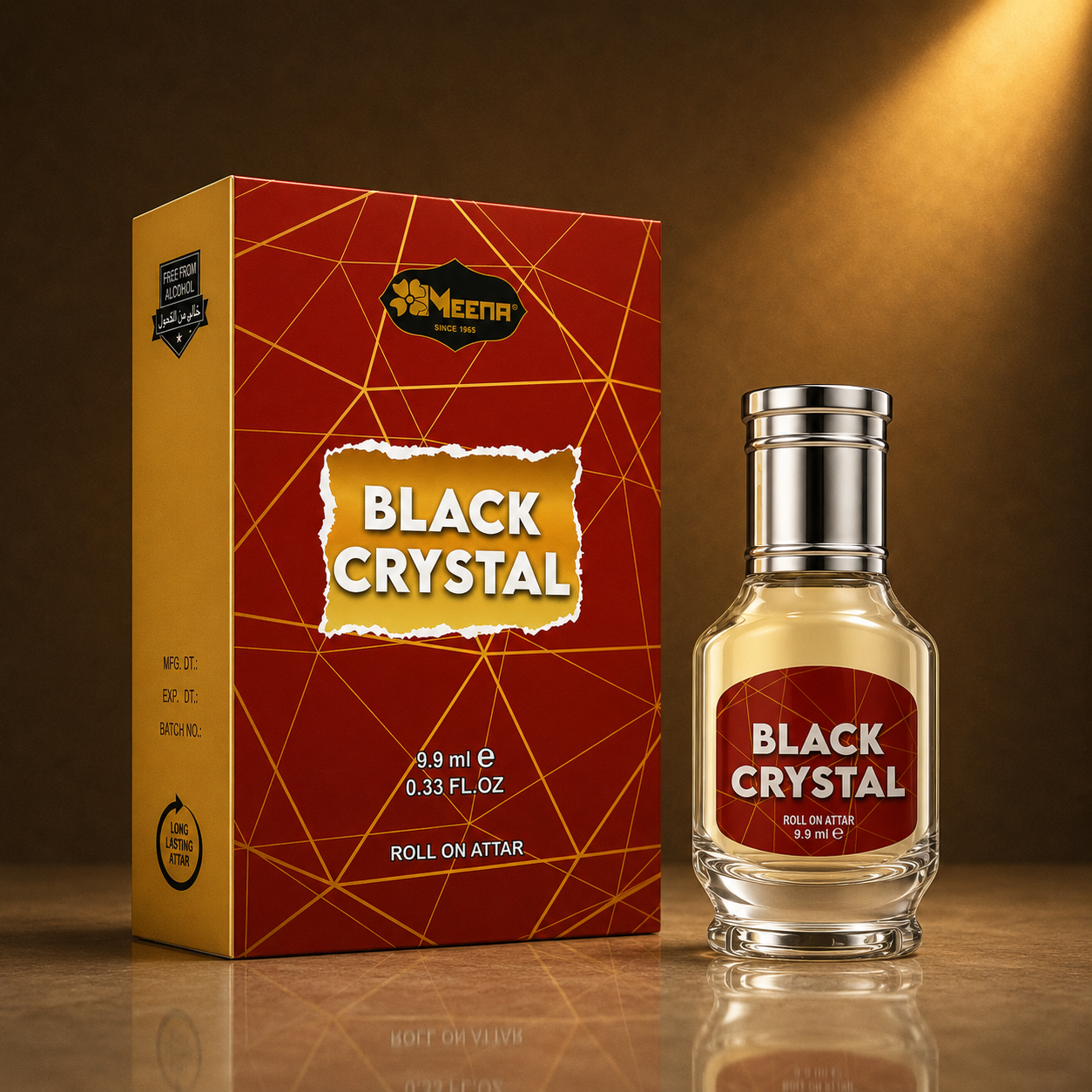 Black Crystal Attar – 9.9ML | Aromatic, Aquatic, Woody, Spicy, Citrus, Musk, Amber & Sandalwood