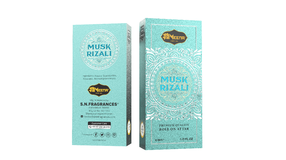Musk Rizali Attar 6ML (Pack of Two) – White Floral, Powdery & Musky Fragrance