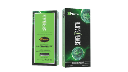 Seven Earth Attar – 6ML Pack of Two | Green, Floral & Indian Mogra Fragrance
