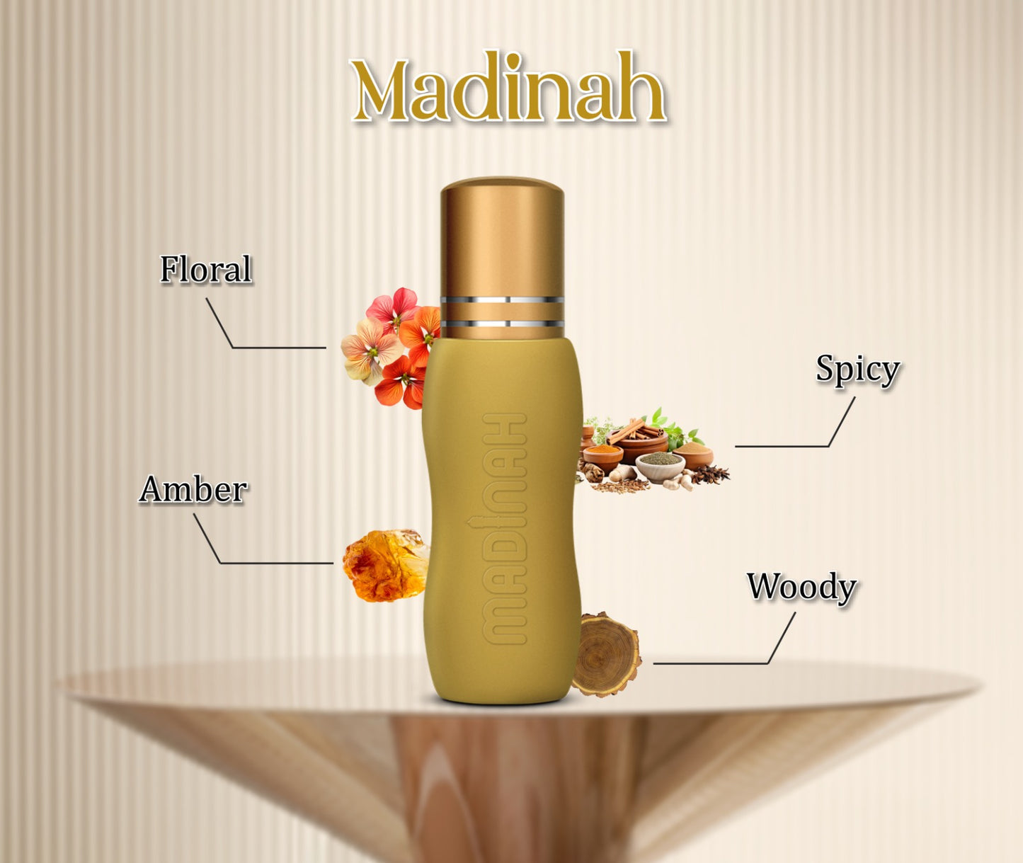 Madinah Attar – 6ML | Spicy, Floral, Amber & Woody Fragrance