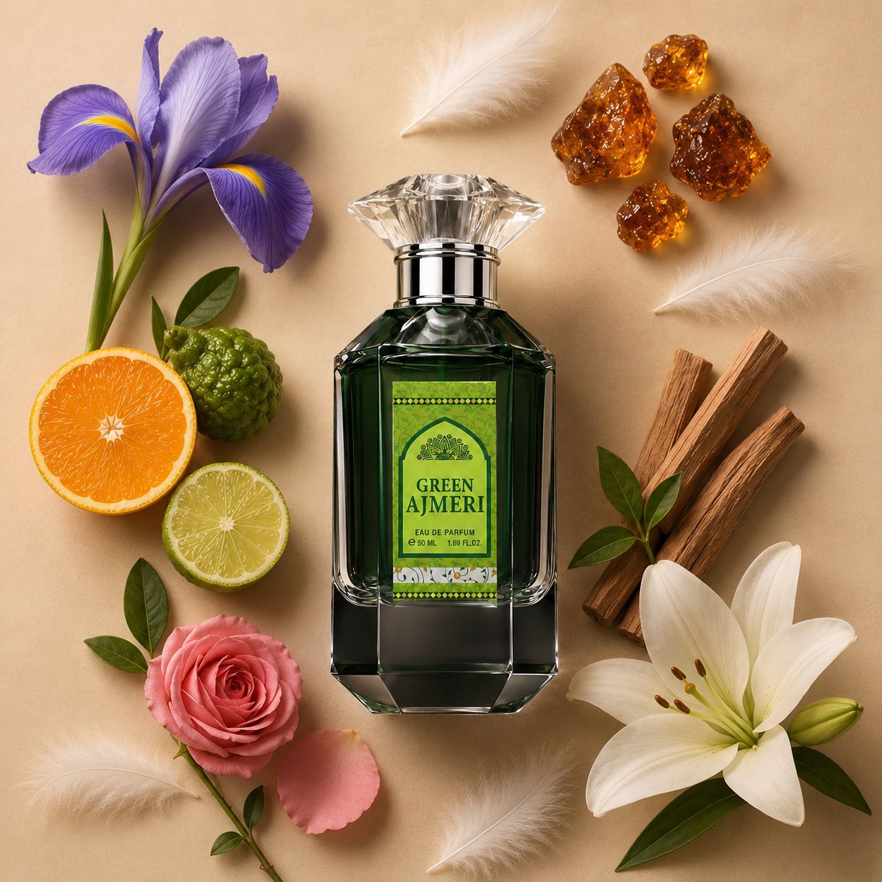 Green Ajmeri – Fresh Green & Sandalwood Eau de Parfum | 50ml